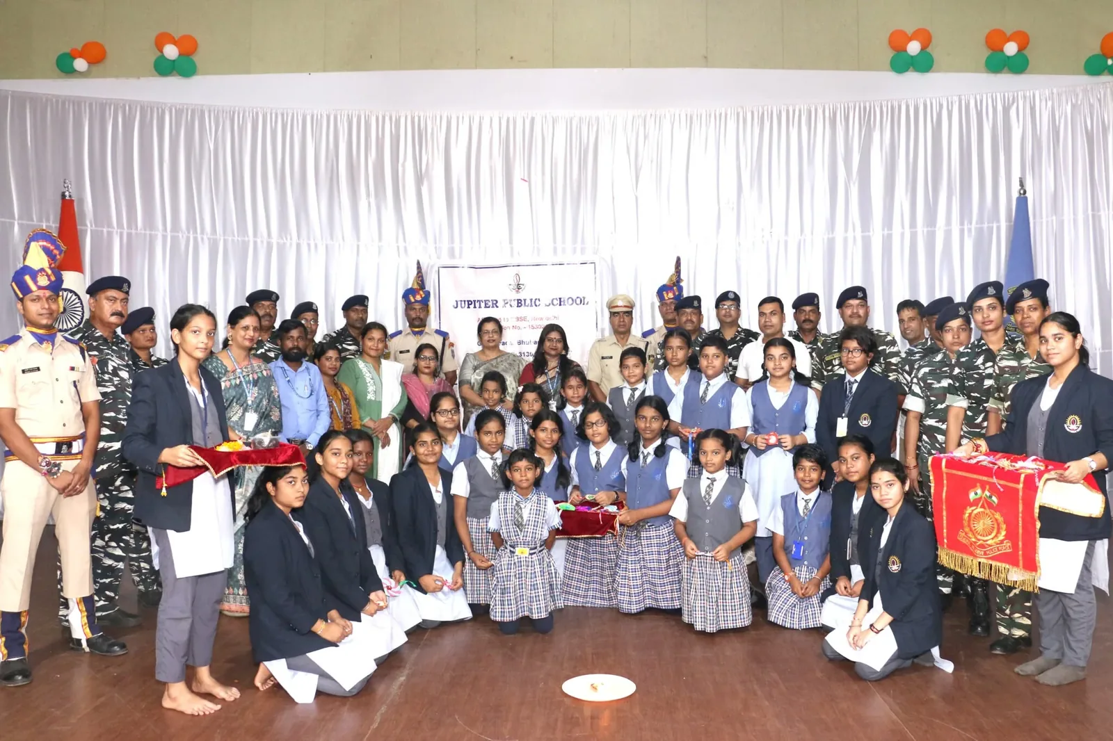 Students and staff gathered for the Raksha Bandhan celebration.